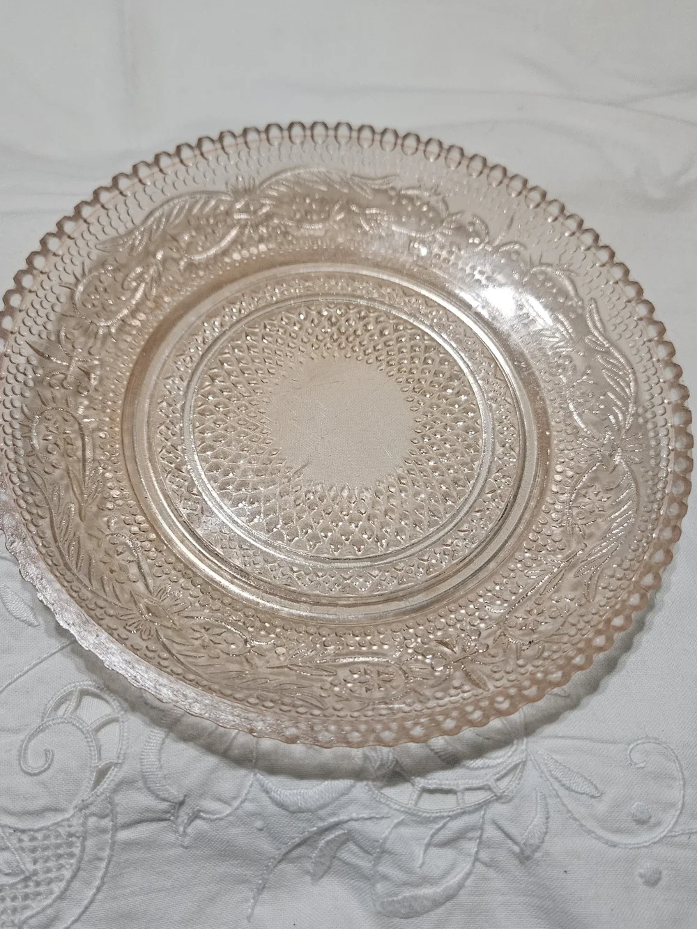 Trellis pattern produced by Indiana Glass 6 Inch Plates Set Of 2
